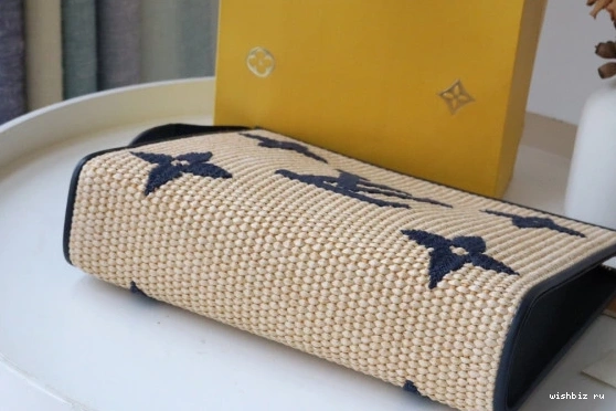 WIS Pouch VUITTON Toiletry LOUIS Monogram Raffia 0912